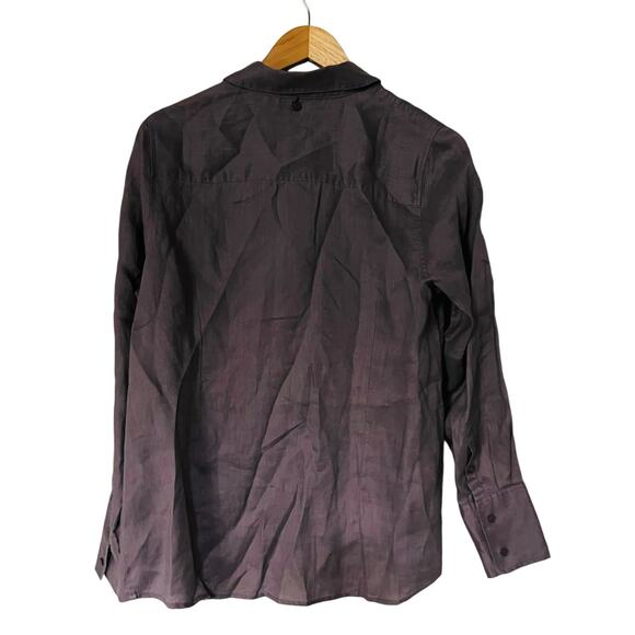 Soft Surroundings Linen Button Up Long Sleeve Top Size S Small - Picture 2 of 6